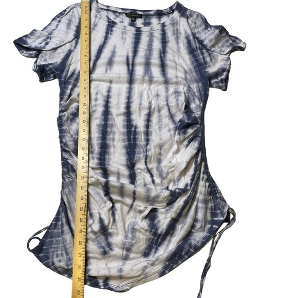 DG2 Diane Gilman Navy & White DG Downtime Tulip Sleeve Cinch Tee - Sz M - Picture 14 of 14